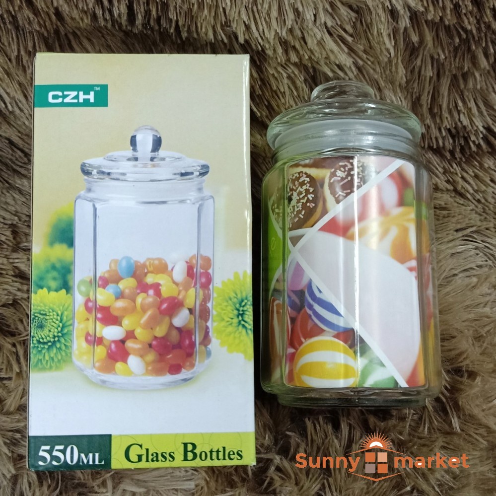 Hũ lọ thủy tinh lục giác đựng thực phẩm, gia vị 3000ml, hũ đựng gia vị, thực phẩm khô, Hũ lọ muối dưa