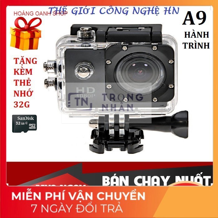 (TẶNG KÈM THẺ NHỚ 32GB) Camera hành trình A9 2.0 hd 1080p chống rung chống nước camera xe máy phượt (BẢO HÀNH 6 THÁNG)