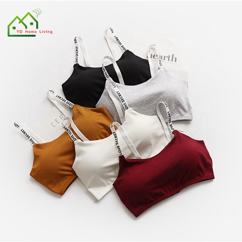 Áo bra thể thao cotton co giãn in chữ thời trang 2019 dành cho nữ