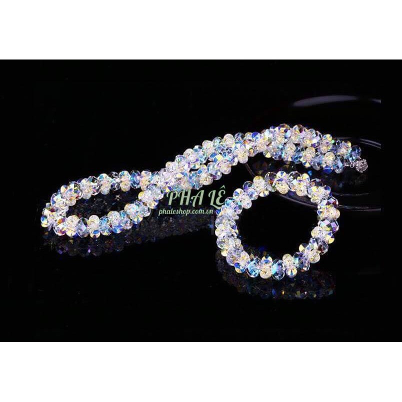 Bộ Trang Sức Pha Lê Hoa Sao Trắng Được Thiết Kế Từ Pha Lê Swarovski