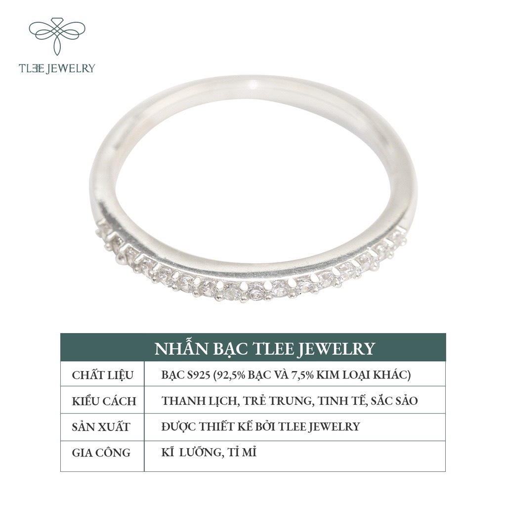 Nhẫn bạc nữ TLEE đính một hàng đá sang trọng TleeJewelry A0154
