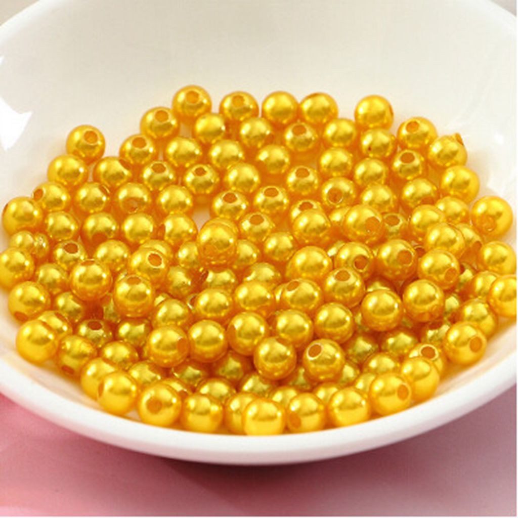 Set 500 Hạt Ngọc Trai Nhựa 6mm Dùng Làm Trang Sức DIY