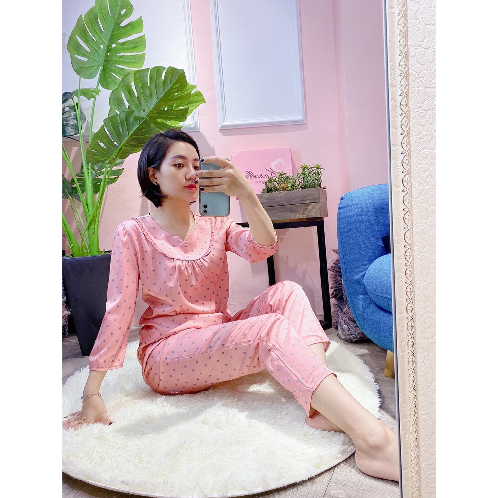 Bộ lụa cao cấp Karoll tay lỡ quần dài NH20.129 (3 màu kèm ảnh khách)
