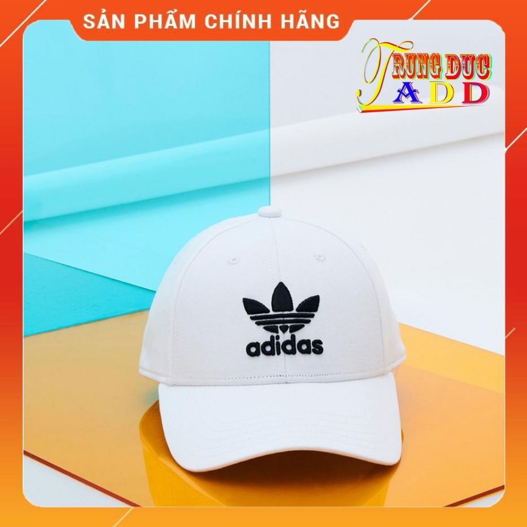 Mũ Lưỡi Trai Trắng Logo 3 Lá Truyền Thống Chất Cực Đẹp Fom Cứng Cáp Full Tag Code Trungducadidas