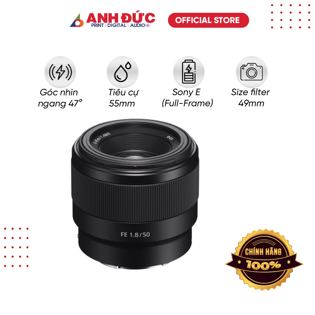 Ống kính Sony FE 50mm f/1.8 Chính hãng, Bảo hành 12 tháng Sony Việt Nam