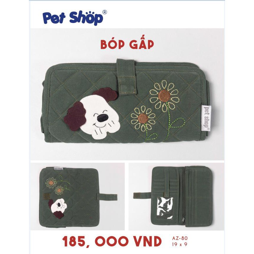 Ví gấp dài nhiều ngăn đựng giấy tờ và tiền PET SHOP AZ-080