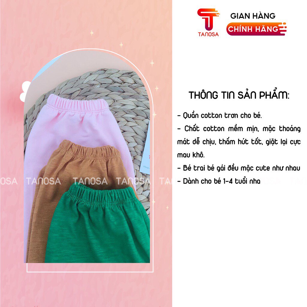 Quần đùi mùa hè cho bé trai bé gái, quần chục cho bé chất liệu cotton mềm 10-16kg