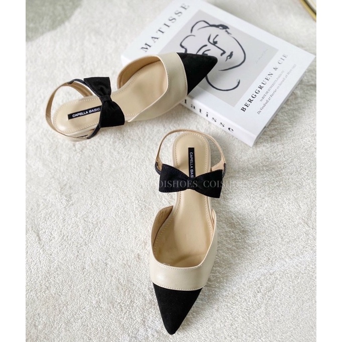 Giày bệt quai nơ tiểu thư