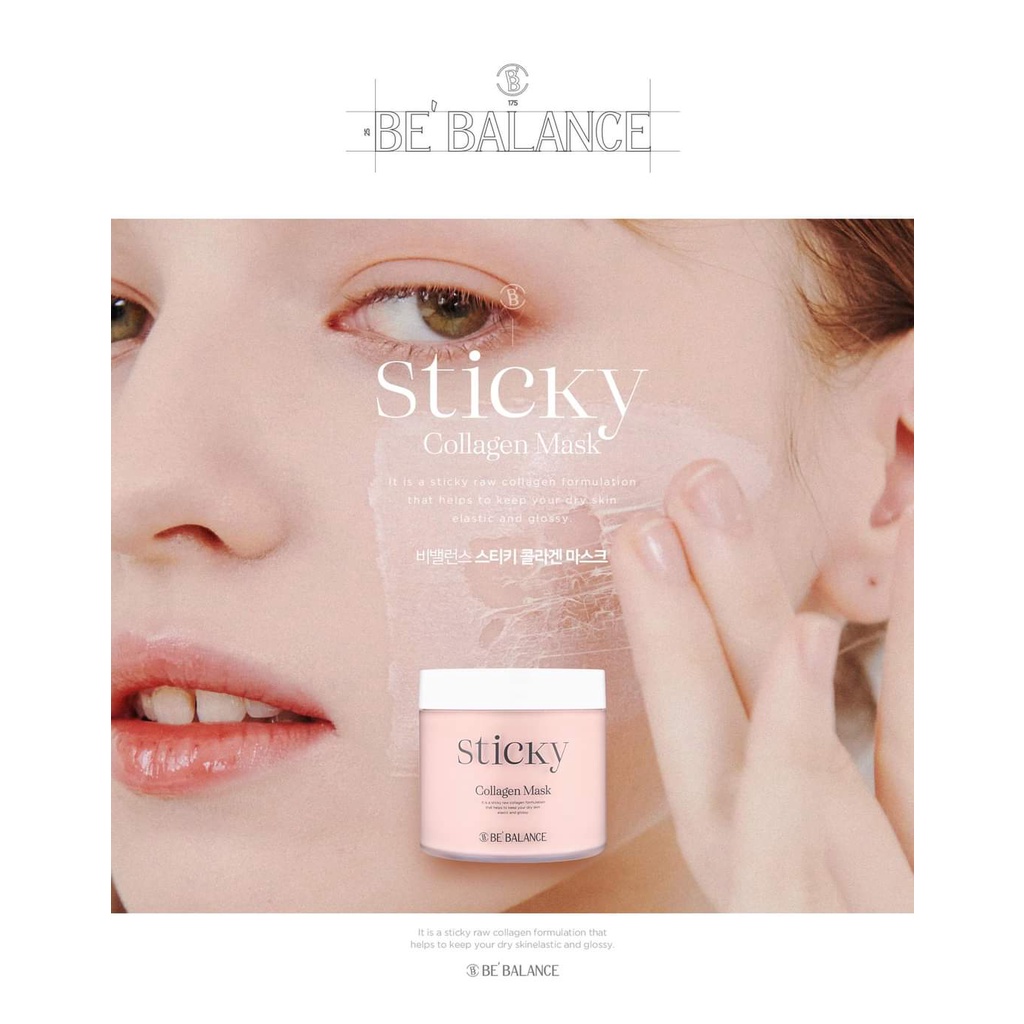 Mặt nạ trẻ hóa da Sticky Collagen mask Be Balance giúp nâng cơ 200g- Út store