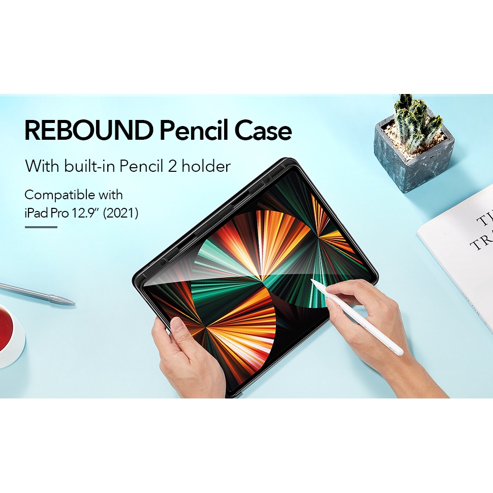 Bao Da Dành Cho iPad Pro 12.9 inch M1/ M2 2021 ESR Rebound Pencil Case- Hàng Chính Hãng