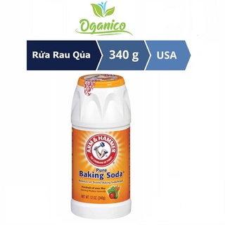 Baking Soda chai 340g rửa rau củ quả chính hãng Arm and Hammer nhập khẩu Mỹ