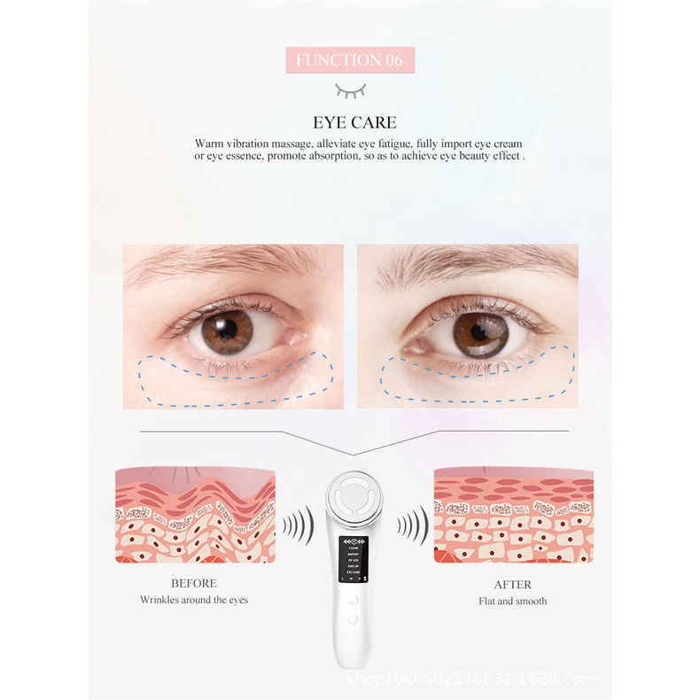 Thiết bị mát xa chăm sóc da mắt bằng sóng siêu âm EMS led hạt photon chống nếp nhăn lão hóa trẻ hóa