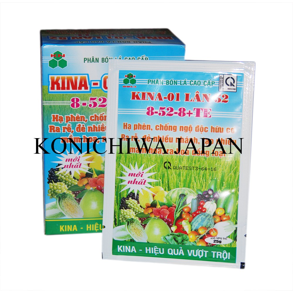 3 gói siêu lân hạ phèn chống ngộ độc hữu cơ 8-52-8 TE KiNa 01 25g