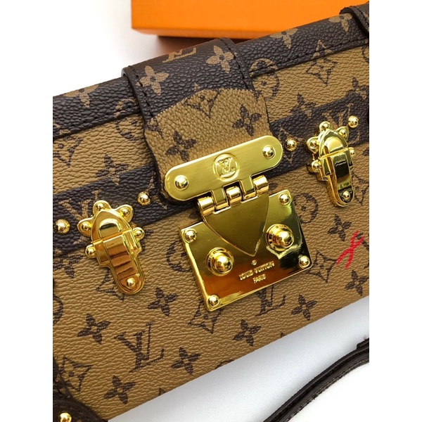 Túi đeo chéo hộp cao cấp mẫu mới thương hiệu Louis Vuitton LV Box Petite Malle Monogram