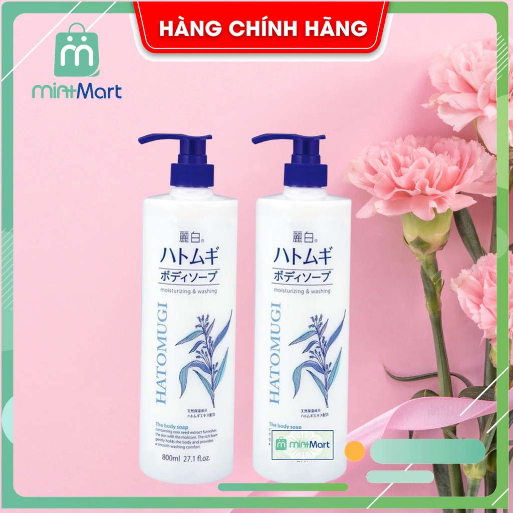 [Chính hãng]Sữa Tắm Trắng Da HATOMUGI Hạt Ý Dĩ Nhật Bản 800ml