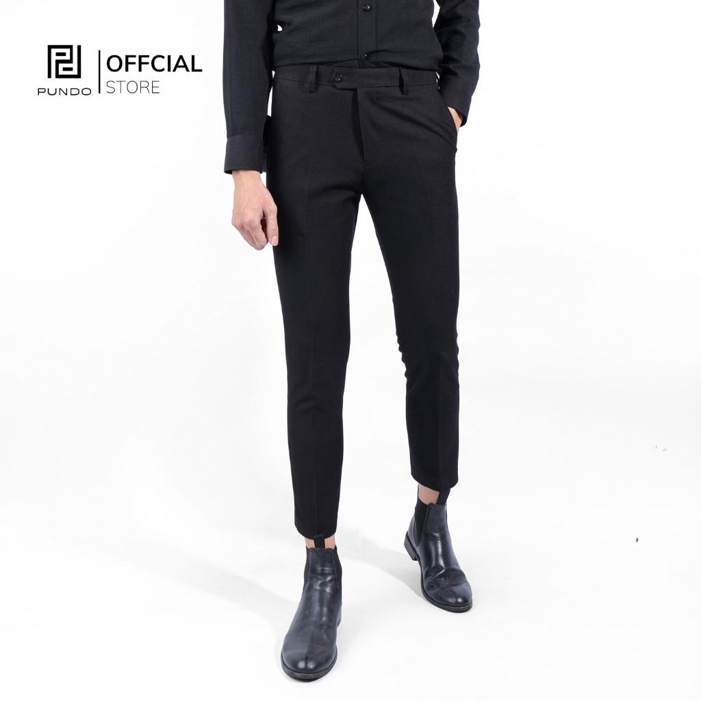 Quần âu nam cao cấp PUNDO màu basic thiết kế ống suông dáng ôm co giãn nhẹ QAPD04