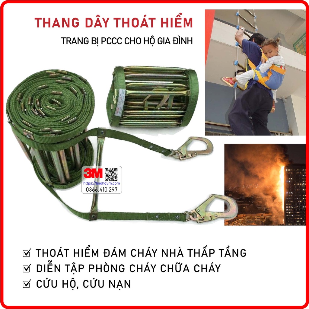 THANG DÂY THOÁT HIỂM LỐI BAN CÔNG dùng khi có hỏa hoạn, đám cháy tại căn hộ thấp tầng