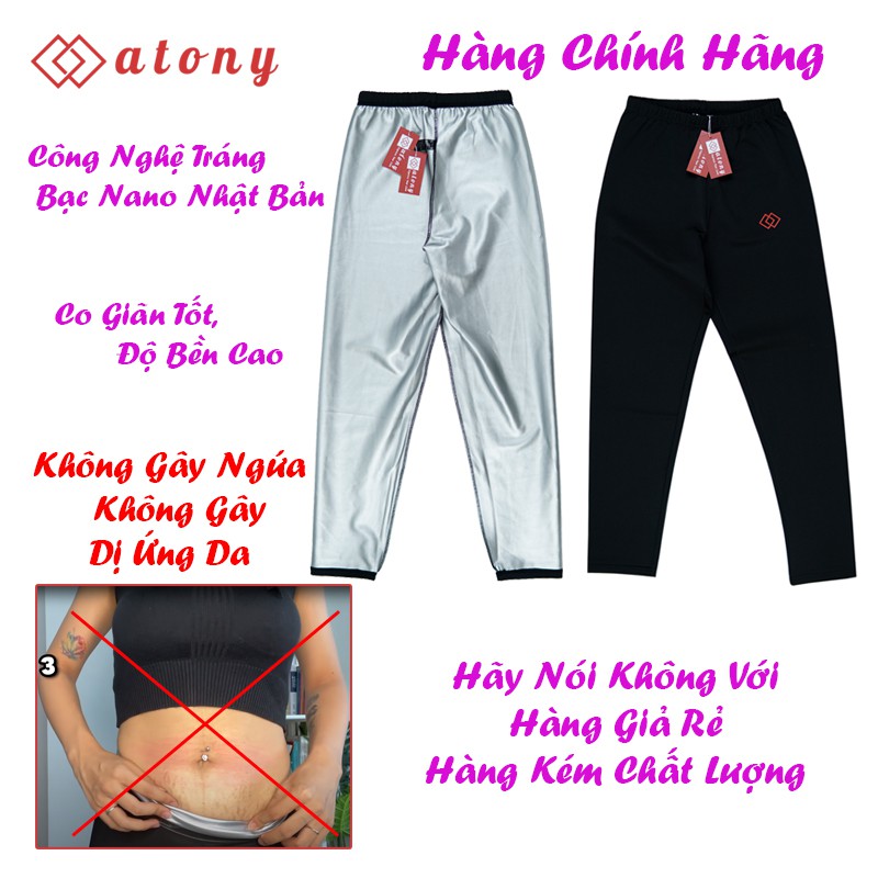 Quần Tan Mỡ Bụng ATONY, Sinh Nhiệt, Đổ Mồ Hôi, Tăng Cường Đốt Mỡ Bụng, Tráng Nano Bạc Nhật Bản