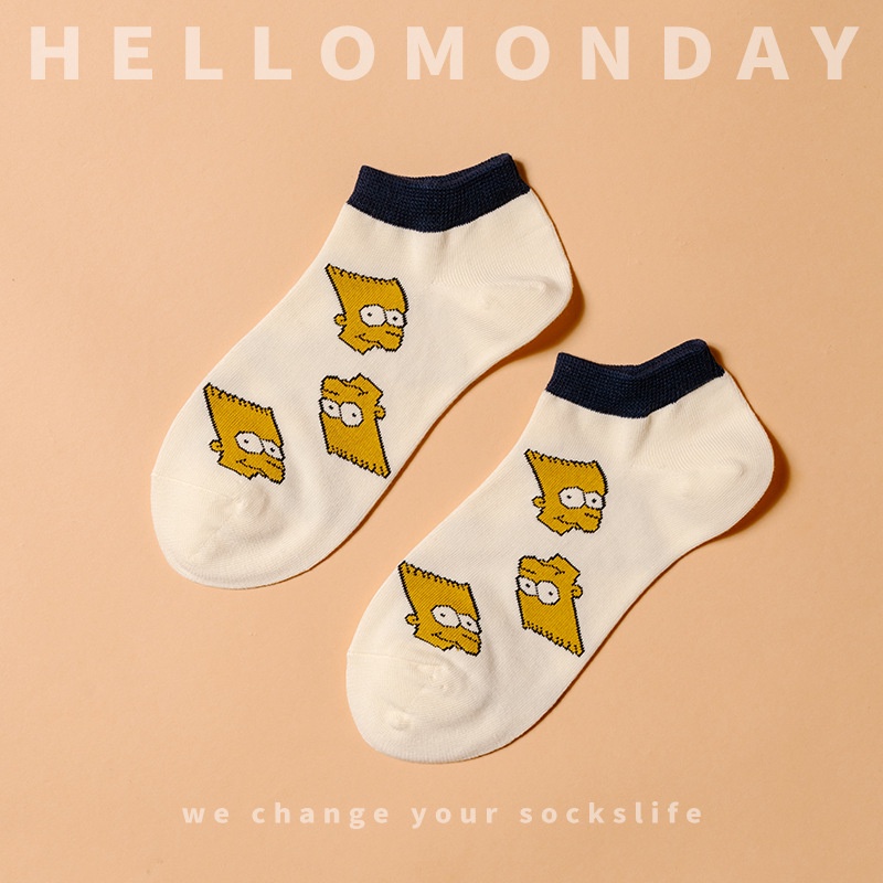Vớ Cổ Thấp In Họa Tiết Hoạt Hình Simpson Phong Cách Hip Hop Thời Trang Cho Nam Và Nữ
