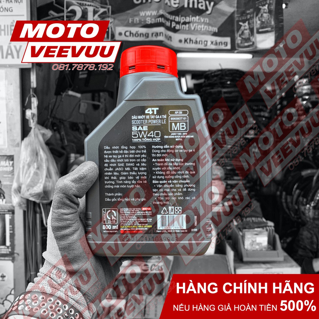 Dầu nhớt xe ga Motul Scooter Power LE 5W40 1 Lít & 800 ml