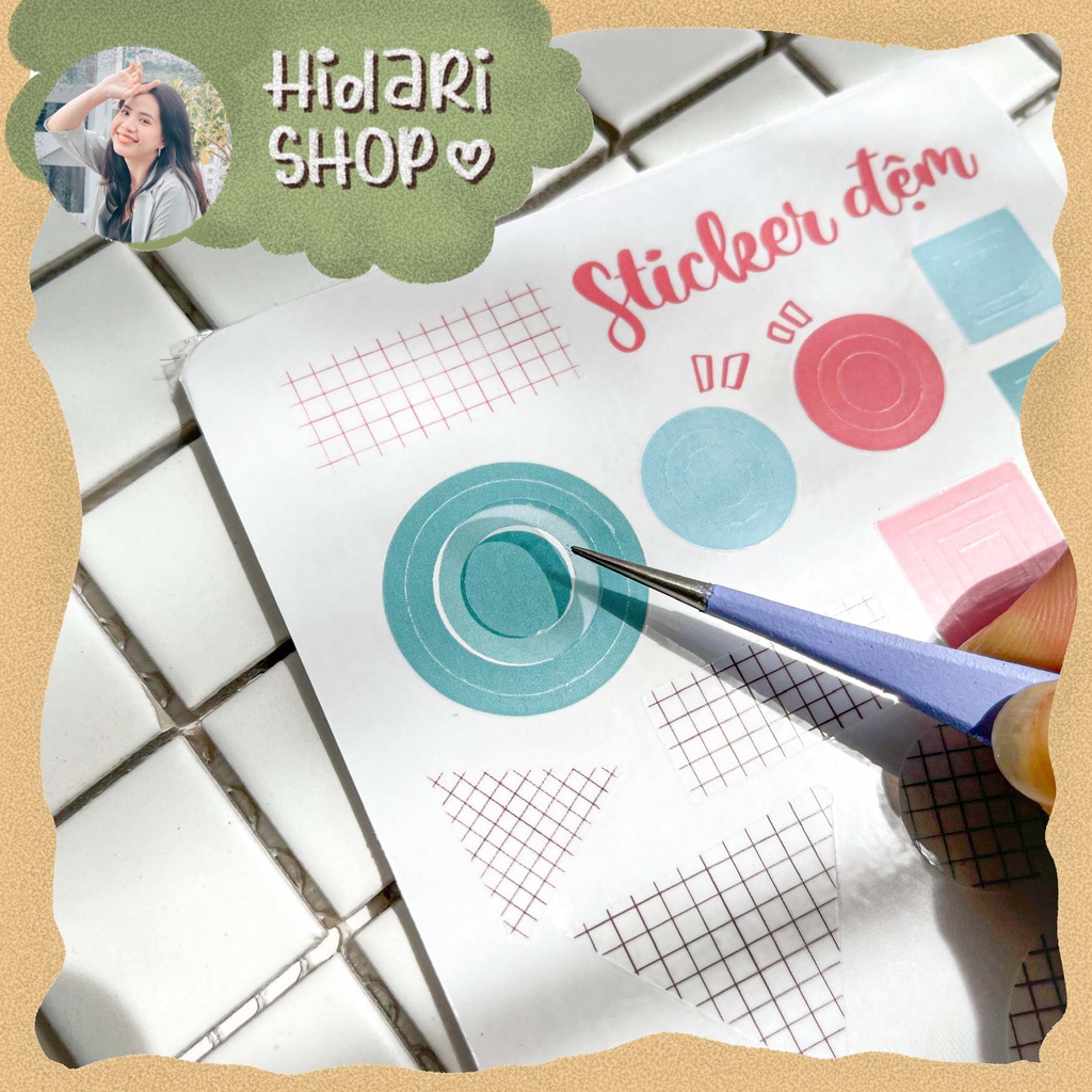 Sticker Đệm Ring Tròn / Vuông / Caro Hình Học | Hidari
