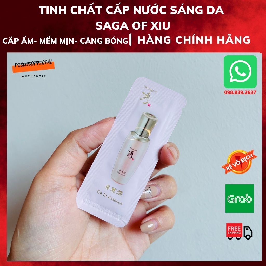 Serum tinh chất The Saga Of Xiu Ga In Essence dưỡng trắng da chống lão hóa gói 1ml