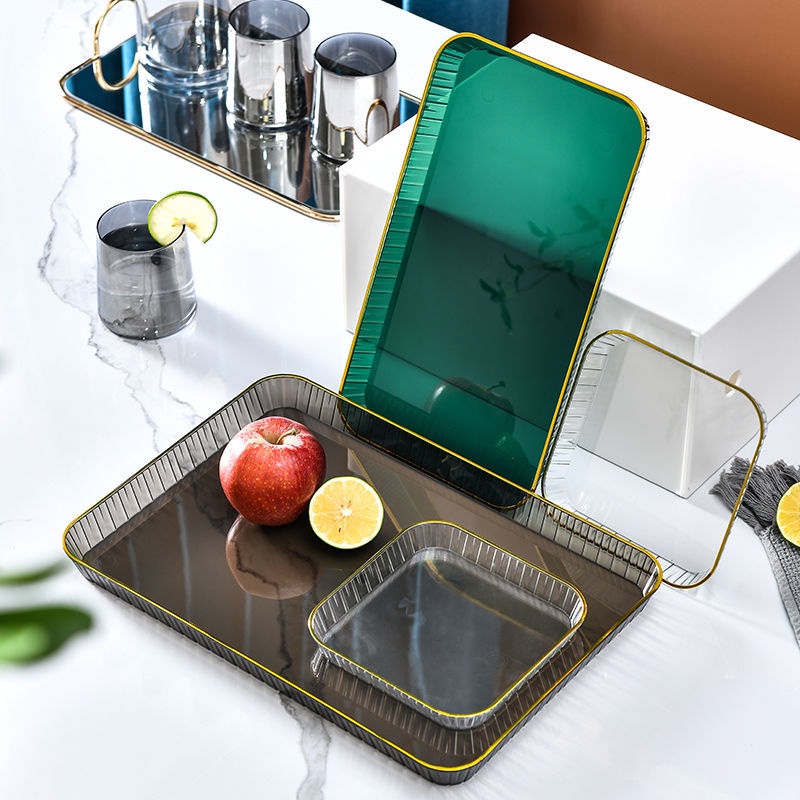 Khay đựng trà hình chữ nhật phong cách Bắc Âu đơn giản sang trọng