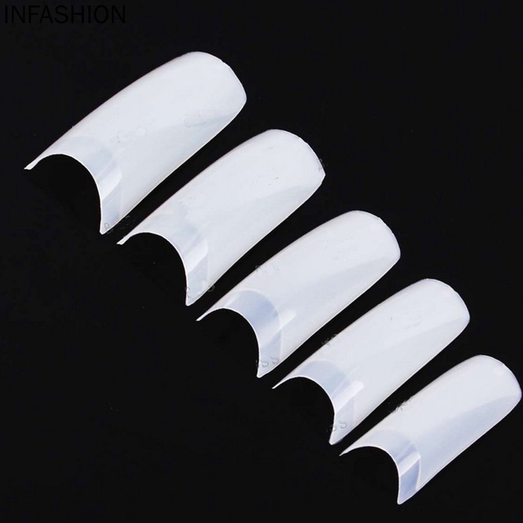 [Hàng mới về] 500 Móng tay giả bằng ABS trong suốt nhiều màu tuỳ chọn kèm hộp đựng