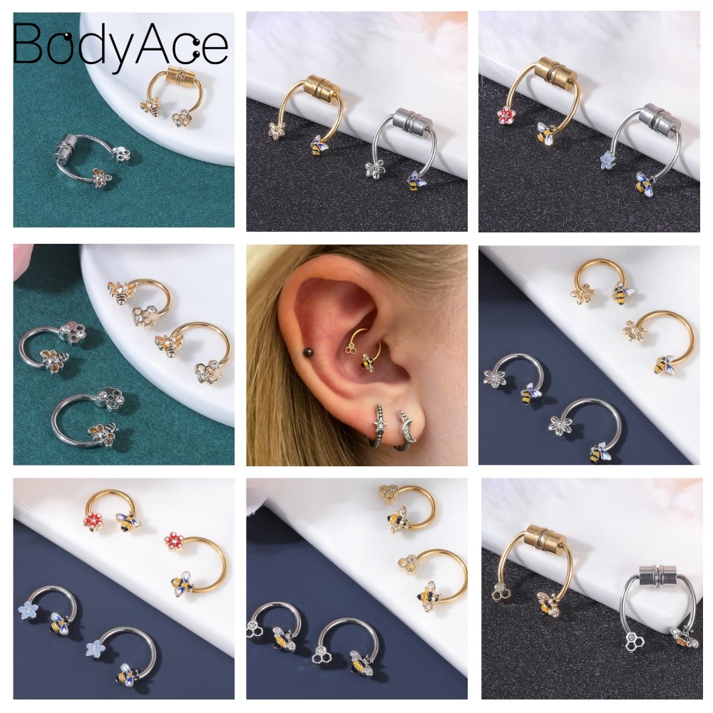 1 Khuyên Xỏ Cơ Thể Bằng Thép Không Gỉ Cá Tính