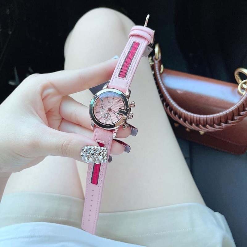 Đồng hồ nữ Guou dây dù hồng size 30mm