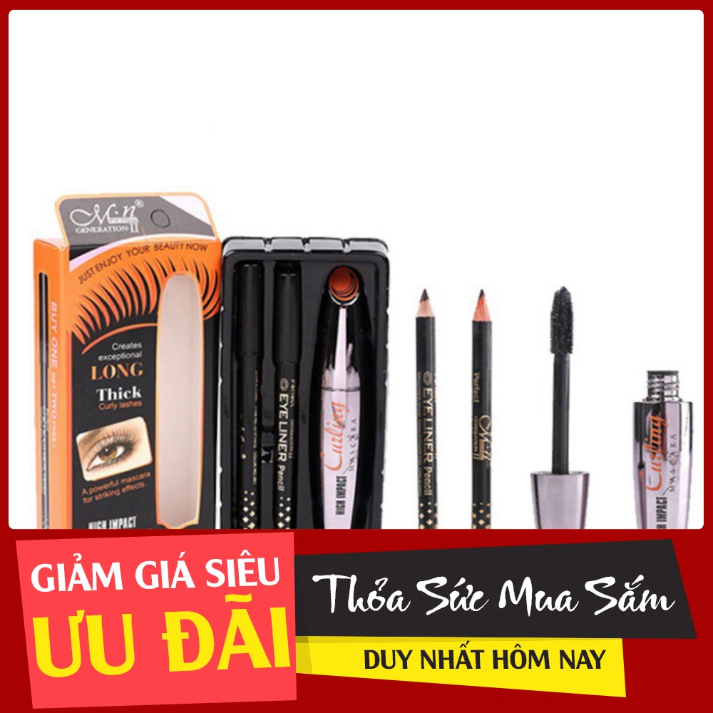 (Hàng Đẹp)  Bộ 3 món chì kẻ mắt và mascara M.n - 8171 (Rẻ Là Mua)