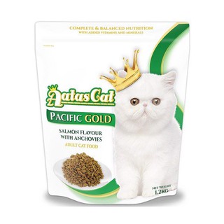 Aatas cat Pacific Gold cá hồi túi 1,2kg - hạt Aatas cat mix cá cơm sấy khô cho mèo túi 1,2kg