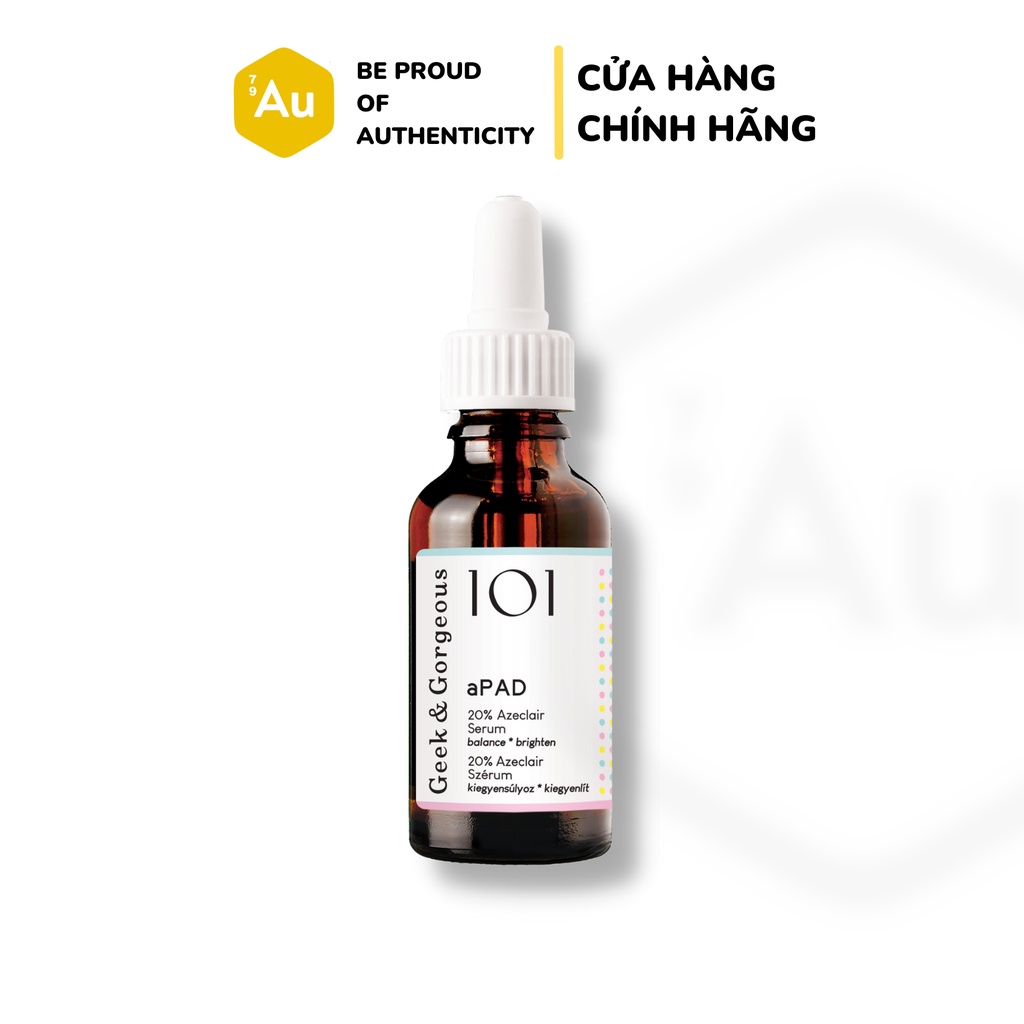 Serum Làm Đều Màu Da & Kiểm Soát Dầu Nhờn Chứa Dẫn Xuất Azelaic Acid - Geek & Gorgeous aPAD 30ML