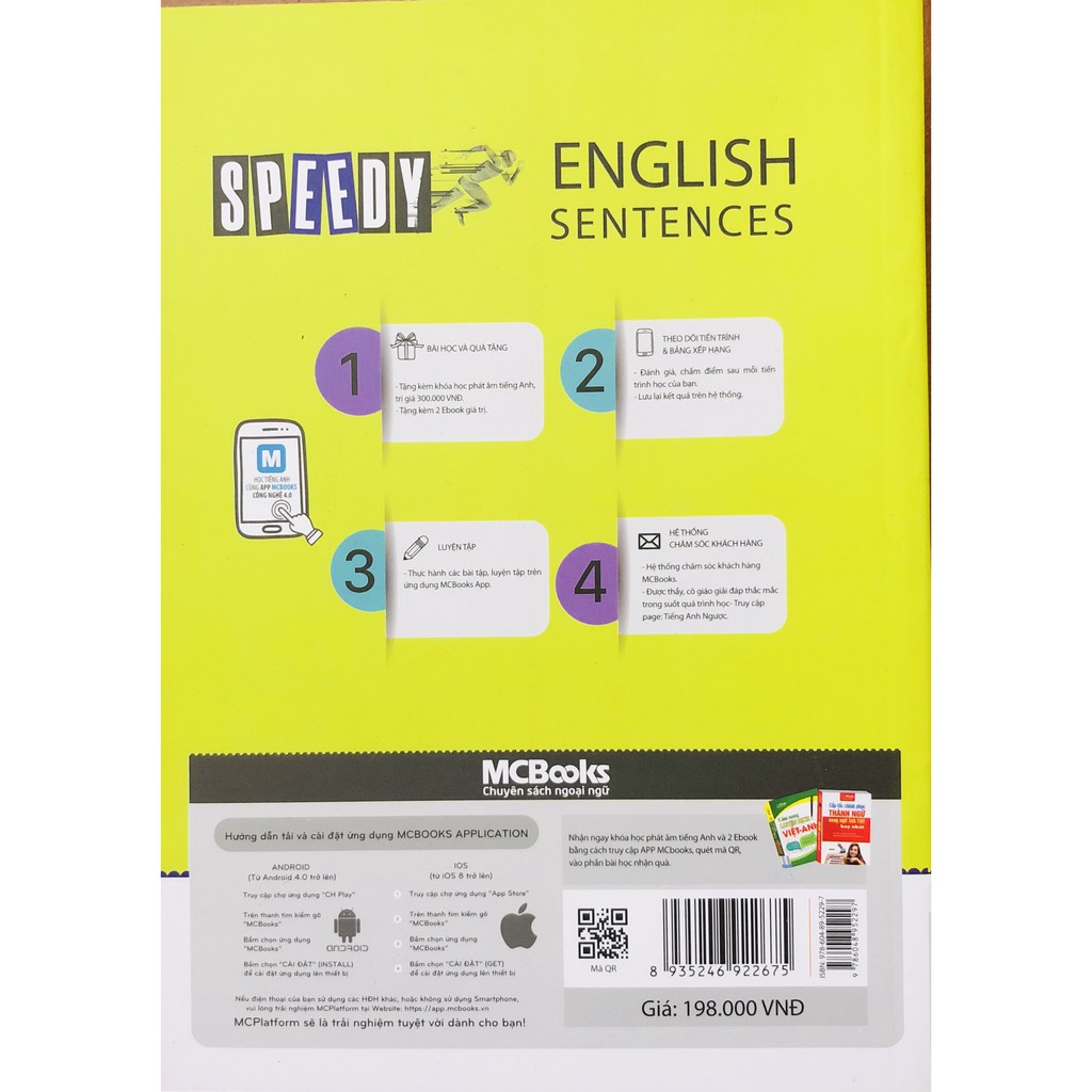 Sách Speedy Ẹnhlish Sentences + tặng kèm bút hoạt hình