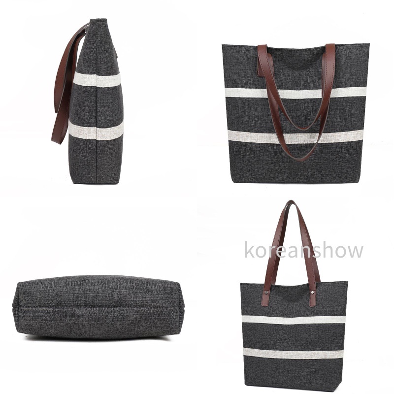túi tote đeo chéo Túi Xách Tay Bằng Vải Canvas Họa Tiết Sọc Thời Trang Dành Cho Nữ-65