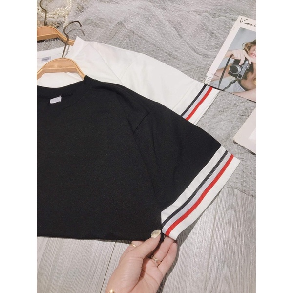 Áo phông thụng phối tay ba sọc TC11
