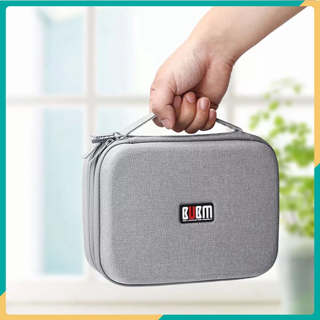 Túi đựng phụ kiện laptop ipad BUBM phom cứng cáp kiêm đựng đồ kỹ thuật số phụ kiện máy ảnh