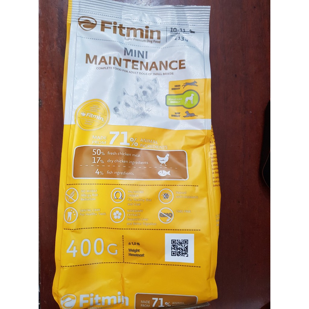 Hạt thịt tươi cho chó Fitmin Mini maintenance 400g