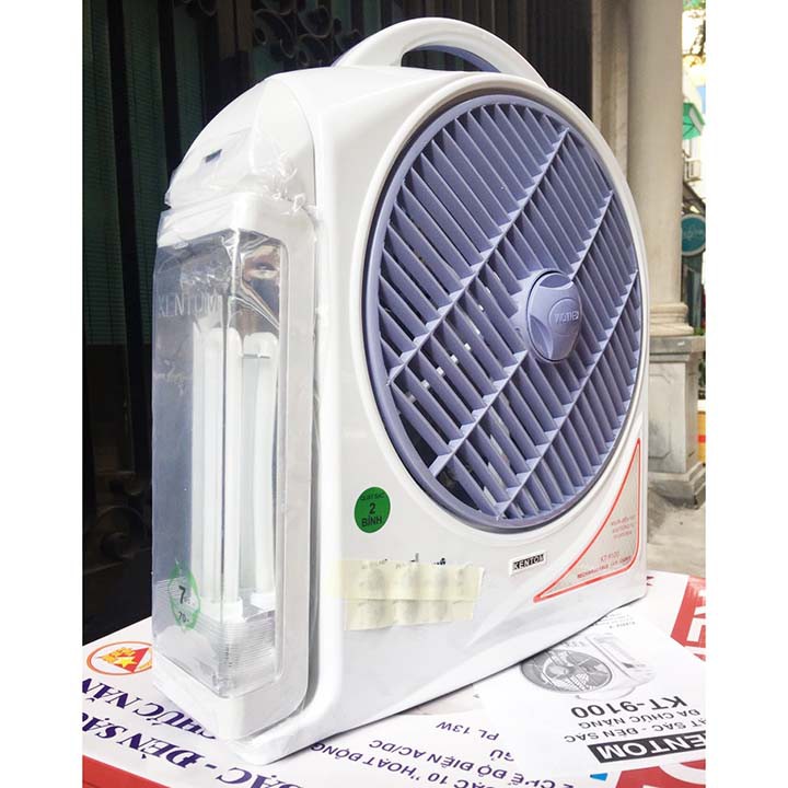 Quạt sạc - Đèn sạc Kentom 1 Bình KT-9100