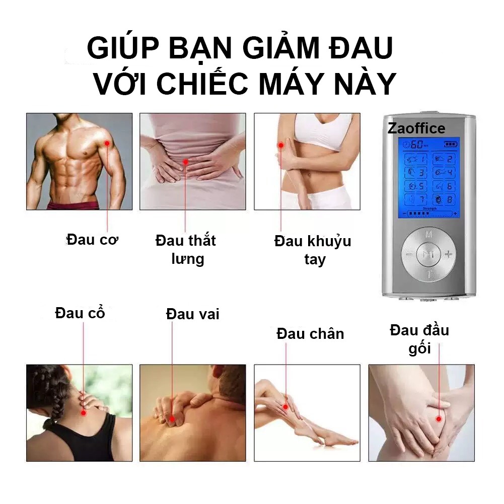 Máy massage xung điện đa năng 4 miếng dán