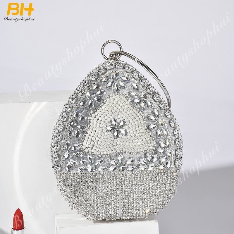 Túi Xách Đính Đá Hình Giọt Nước Phong Cách Âu Mỹ Thời Trang Dự Tiệc Cho Nữ