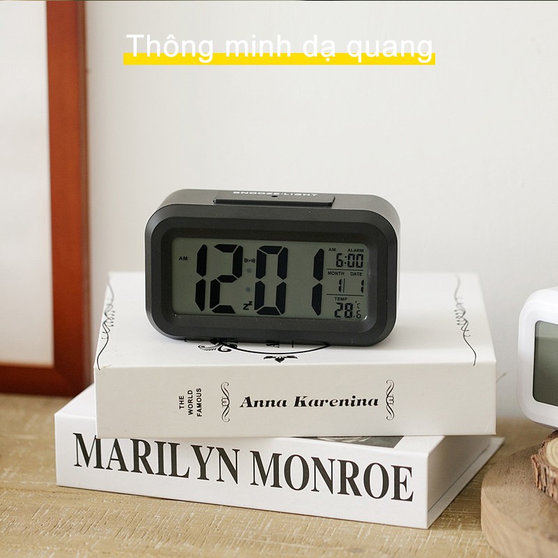 Đồng hồ báo thức, tắt tiếng, đồng hồ điện tử,Màn hình sáng,không bao gồm pin