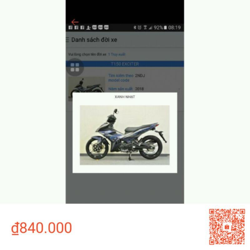 [YAMAHA] TEM YẾM PHẢI MẢNH TO EXCITER 150 MẪU TRONG HÌNH