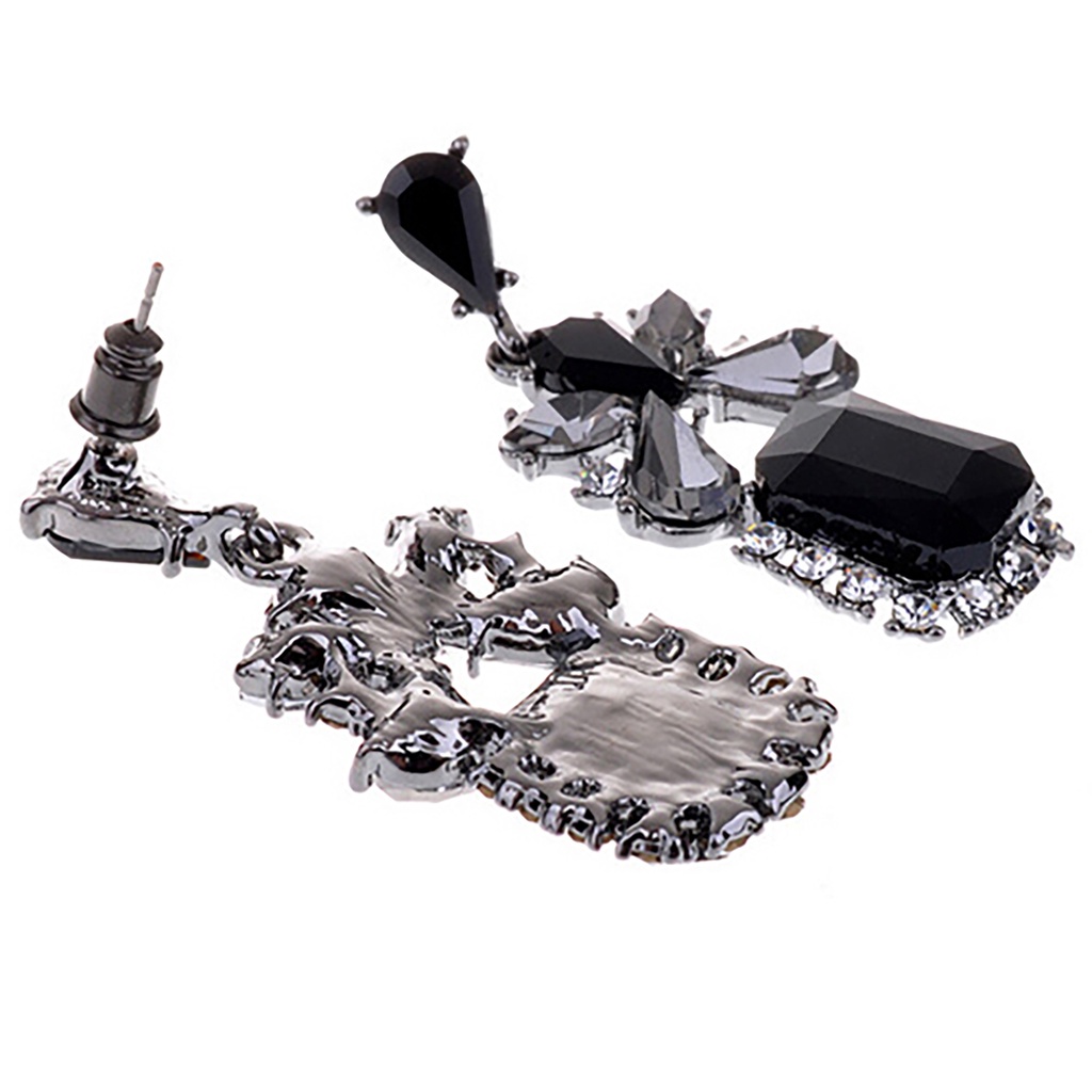 Cặp khuyên tai hợp kim hình giọt nước có đính đá quý nhân tạo sang trọng dành cho nữ