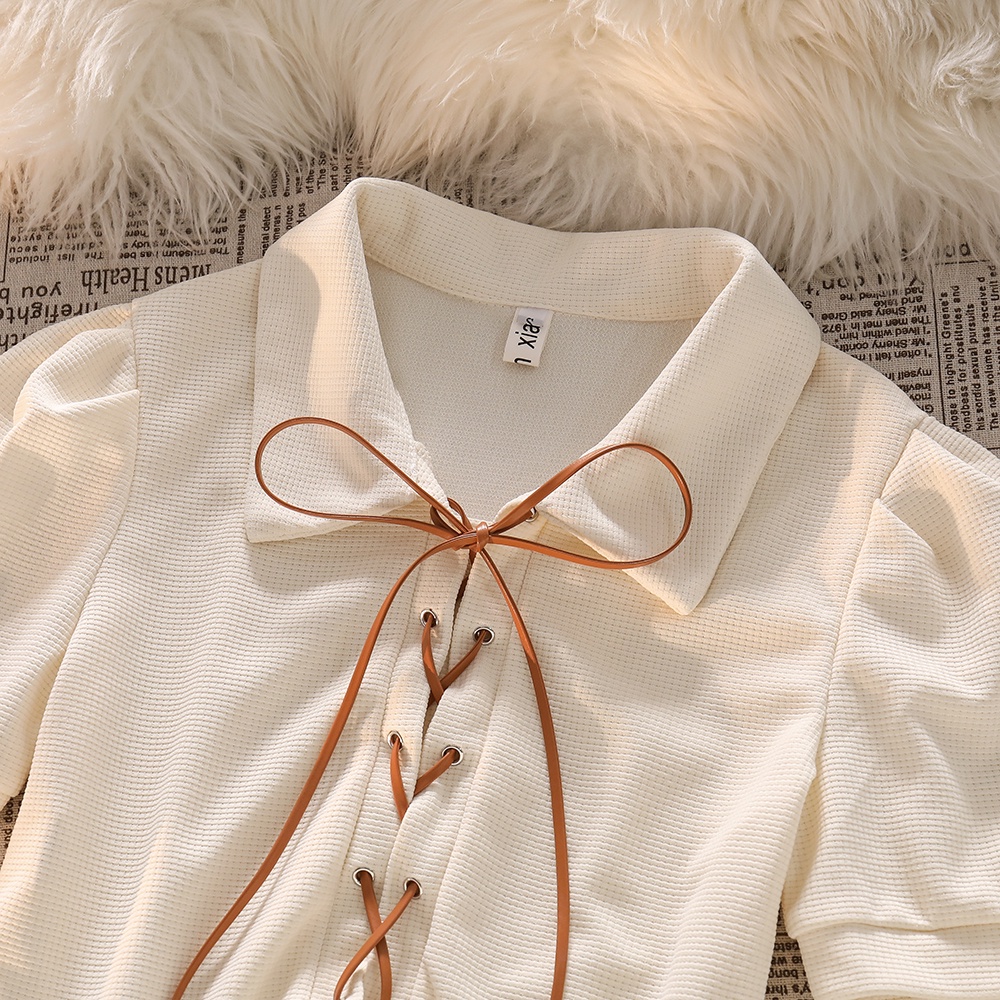 Xiaozhainv Set Áo Thun Polo Tay Ngắn Cổ Bẻ Phối Quần Dài Lưng Thun Co Giãn Thời Trang Mùa Hè Năng Động