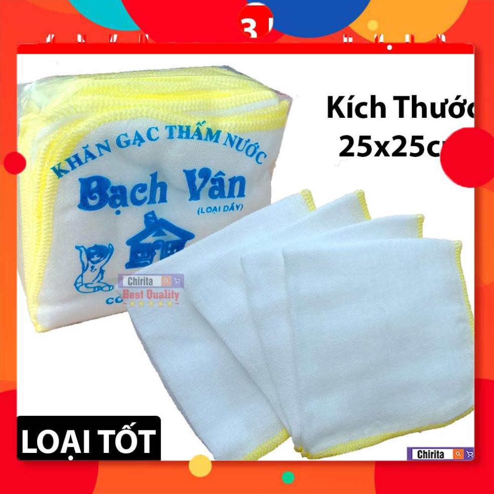 Combo 10 Khăn Sữa Loại Vừa 25x25cm ( 3 Lớp ) - Khăn Gạc Thấm Nước - Vải 100% Cotton Mềm Mịn