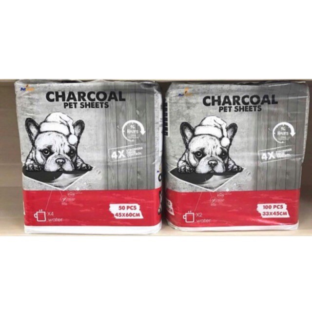 Bịch Giấy lót/ Tã lót vệ sinh than hoạt tính Charcoal cho thú cưng chó mèo, siêu thấm hút, khử mùi hôi hiệu quả