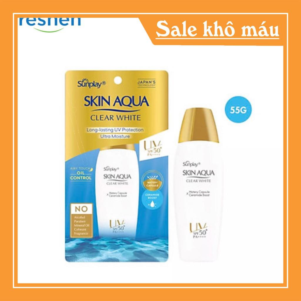 (CHÍNH HÃNG) Sunplay Skin Aqua Clear White SPF50+, PA++++: Sữa Chống Nằng Dưỡng Da