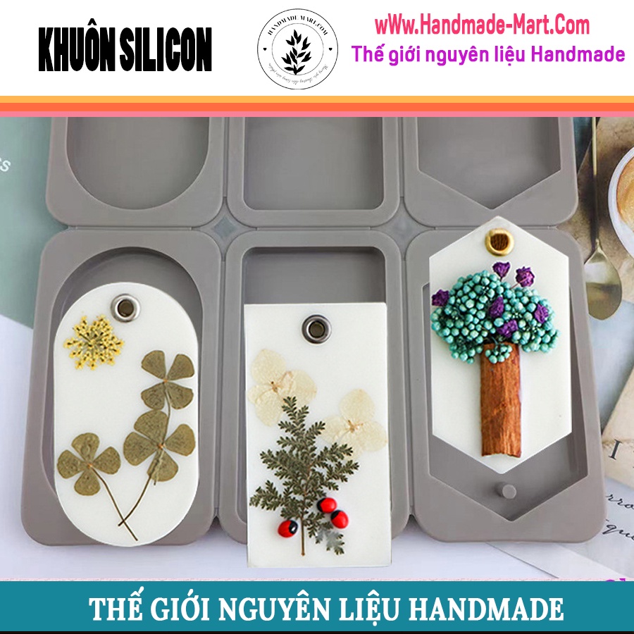 Khuôn silicon hình chữ nhật, hình elip, hình thoi làm nến handmade chuẩn DIY - HM051