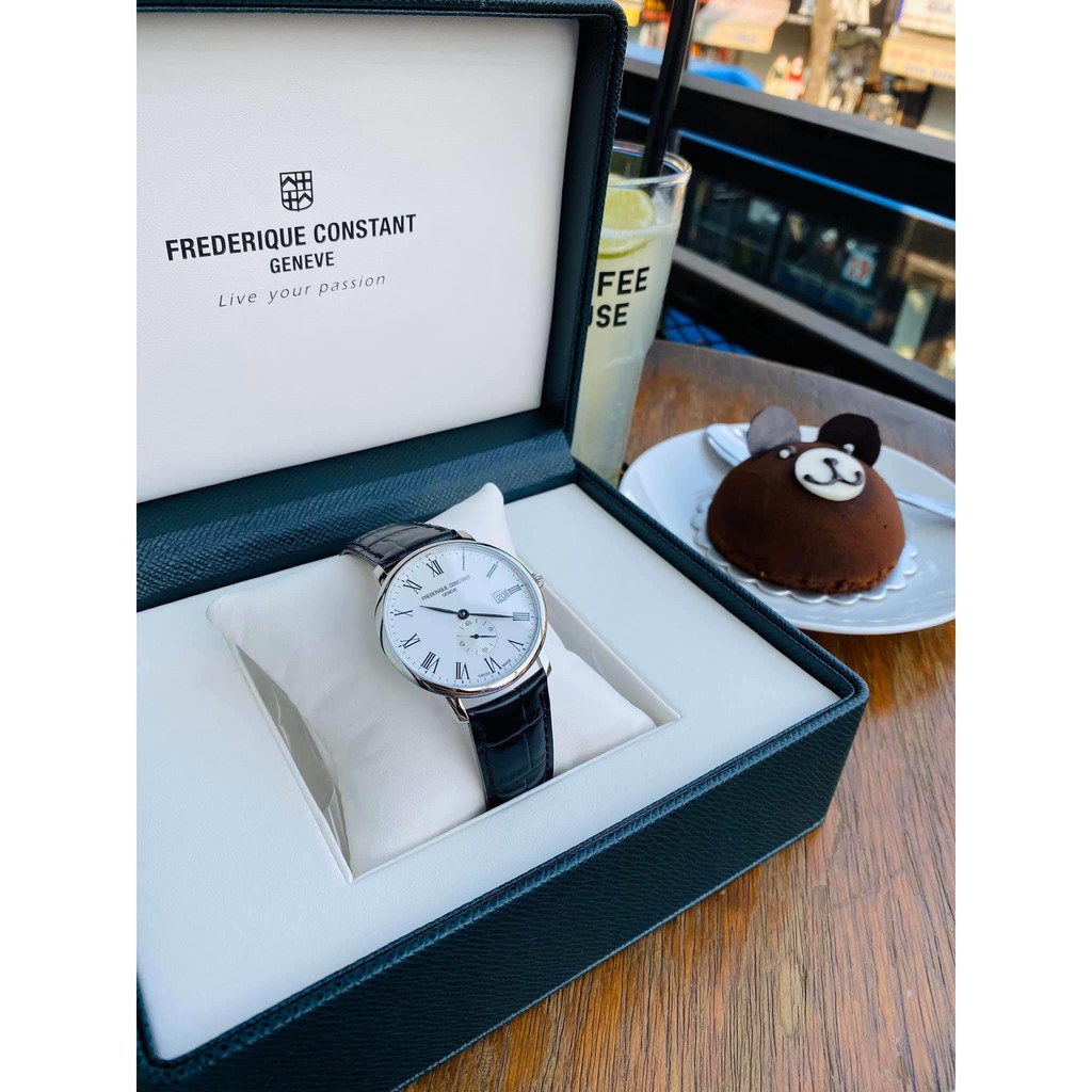 Đồng hồ nam chính hãng Frederique Constan Slimline siêu mỏng chỉ 5mm - Máy pin Thụy Sĩ - Kính Sapphire